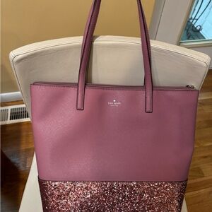 Kate Spade Pink Glitter Tote Bag